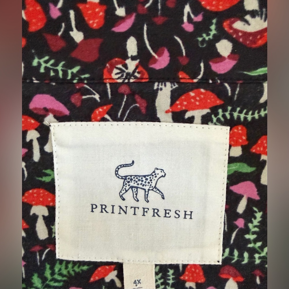 PRINTFRESH 4X Organic Cotton Shorts Pajama Set Mushroom & Leaf Print - Picture 3 of 16